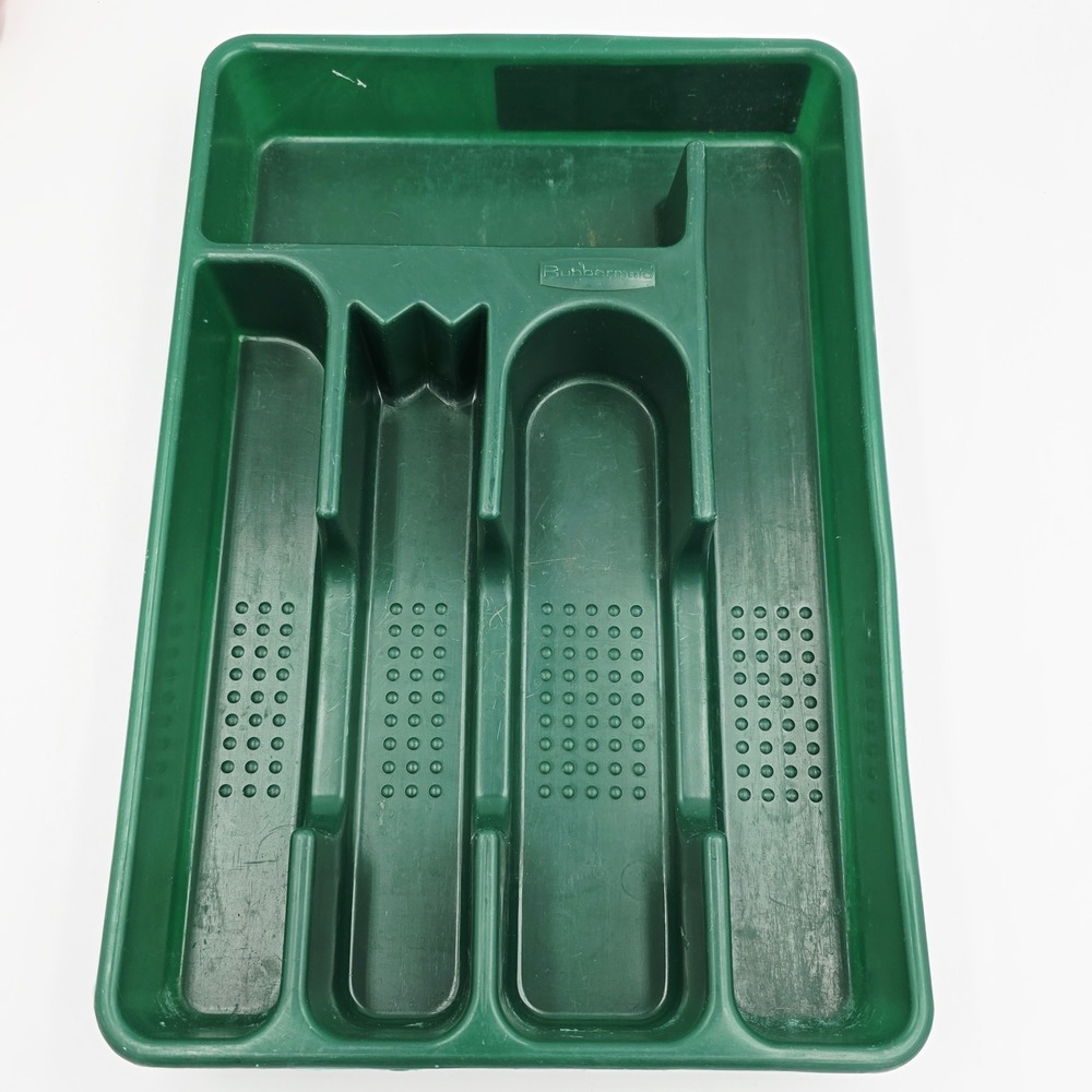 Rubbermaid Cutlery Silverware Tray #2919 Drawer Organizer Hunter Green 1994 USA‎